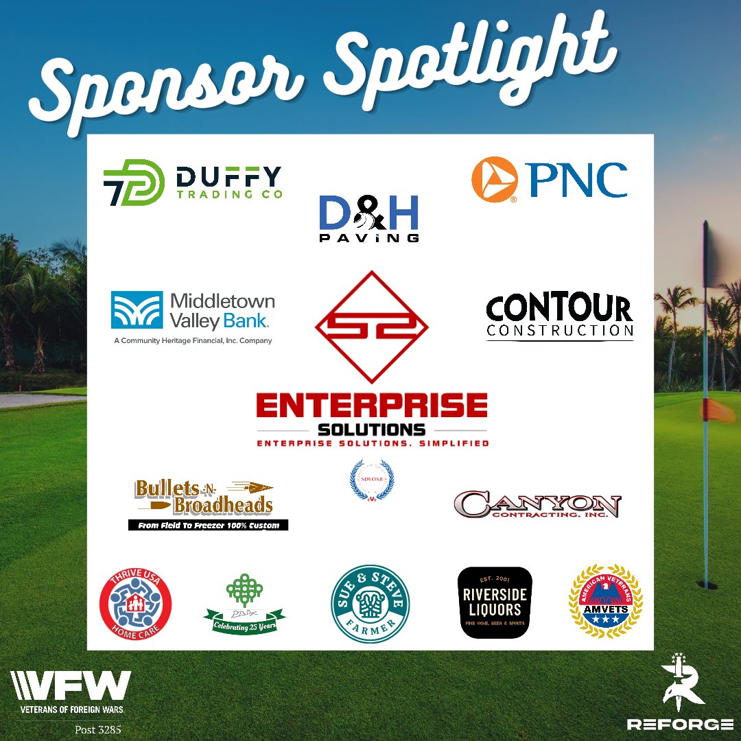 🏌️‍♂️⛳️ Give a huge THANK YOU to all our sponsors for their generous support of our Freedom Forged Open! Your contribution will help make the this a resounding success. #PostHome #Frederick #VFW #FreedomForgedOpen freedomforgedopen.com