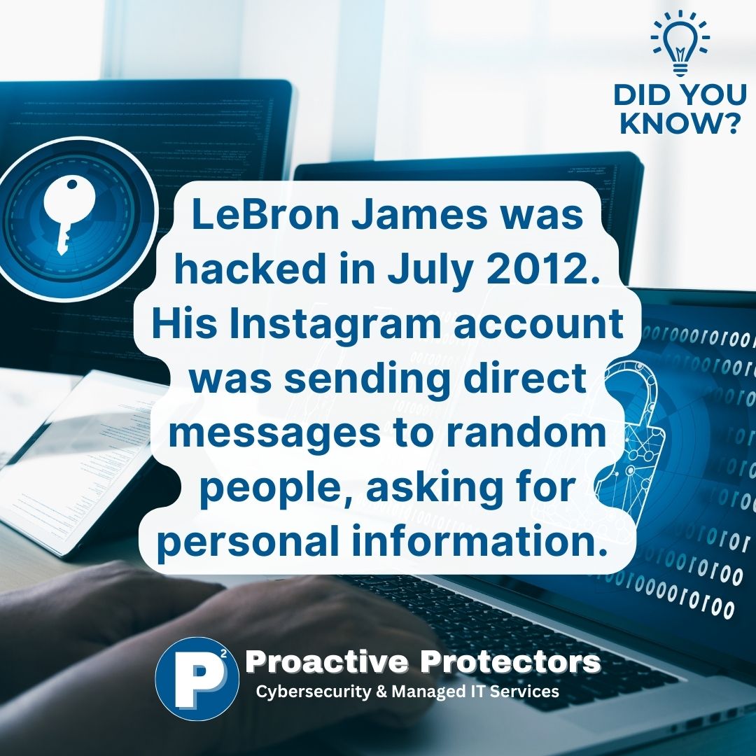 P2_Cyber's tweet image. LeBron&apos;s hack: A lesson in securing social accounts. #SocialAccountSecurity #P2 #ProactiveProtectors #Cybersecurity #TechBizCEO