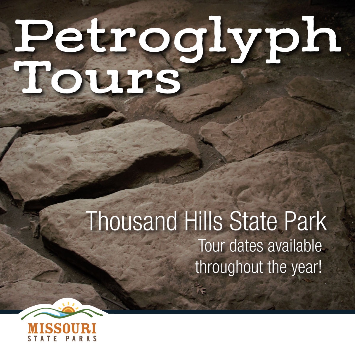 The next petroglyph tour at Thousand Hills State Park takes place on Friday, April 19. Learn more about this, and future tours, at ow.ly/6Ytc50ReqZF. #GetOutside #AdventureAwaits