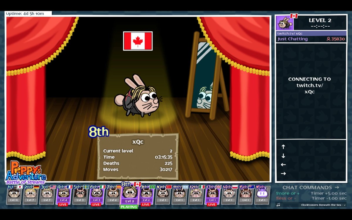 xQc's chat, representing Canada, is ranked 8th in the Battle of Streams on Twitch. Japan still is still leading, followed by USA.
twitch.tv/pepitestudios

#battleofstreams #twitch #canada #competition #indiegame @xqc #gaming #hilarious #steam