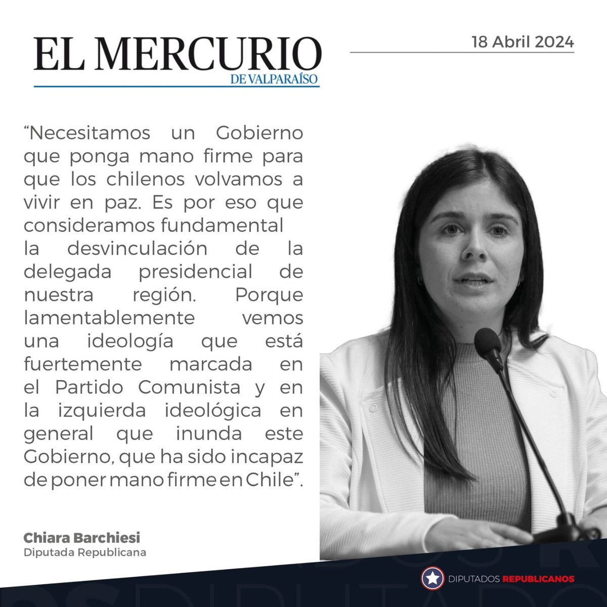 📌 @mercuriovalpo destacó la carta que envió nuestra @BarchiesiDip junto a sus pares de RN @andreslongton y @ANDRESCELISM al Ejecutivo para solicitar la desvinculación de la delegada presidencial de la Región de Valparaíso... Acá más detalles➡️ acortar.link/MwSeex