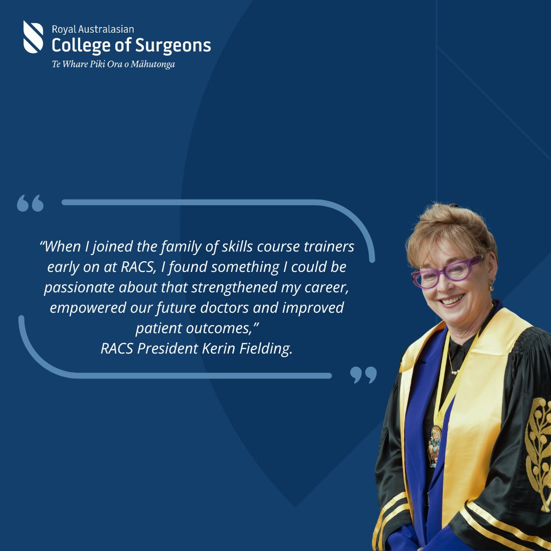 Become a skills course instructor and educate our future surgeons. To learn about joining the RACS faculty, head to our 'Skills training courses' site: bit.ly/3UaoKYL