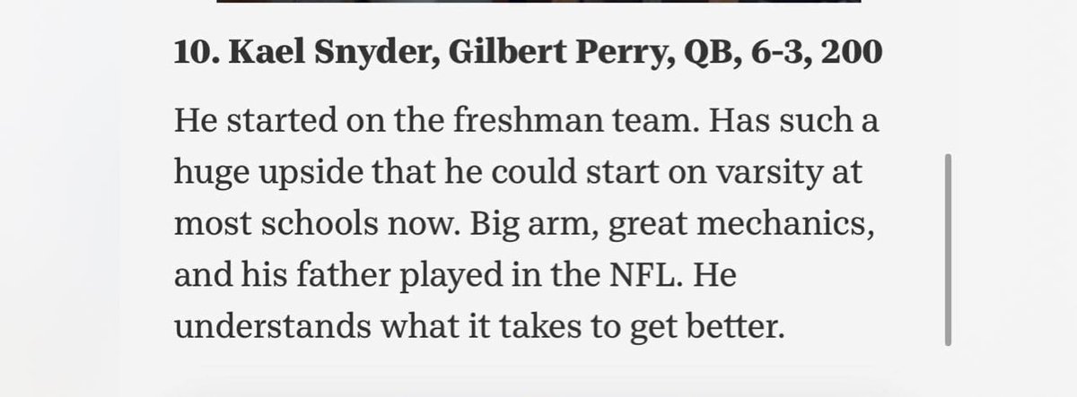 Thank you for the write up. I have been working hard this offseason and am excited to get down to business during spring ball and training camp @azc_obert @azcentral 5/10 in this article are my ex teammates with the Chandler 🐻. @perrypumas @jakeayala7 @thee_coachhorne