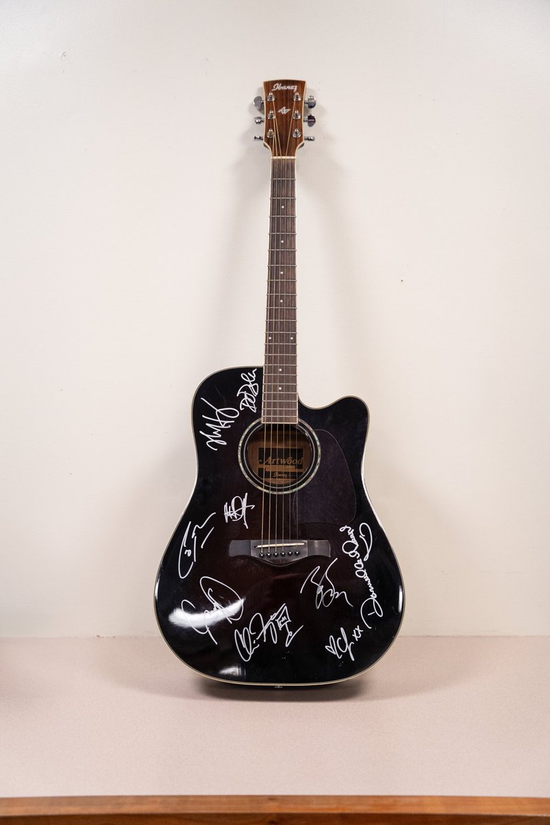 BCBirdBall's tweet photo. One week until Fenway! 

Available for auction: a guitar signed by the entire @zacbrownband! 

Come out to the 12th Annual ALS Awareness game to support a good cause and for a chance to win! 

Auction: https://t.co/4cKva3mcP7 https://t.co/5BG7AVi80I