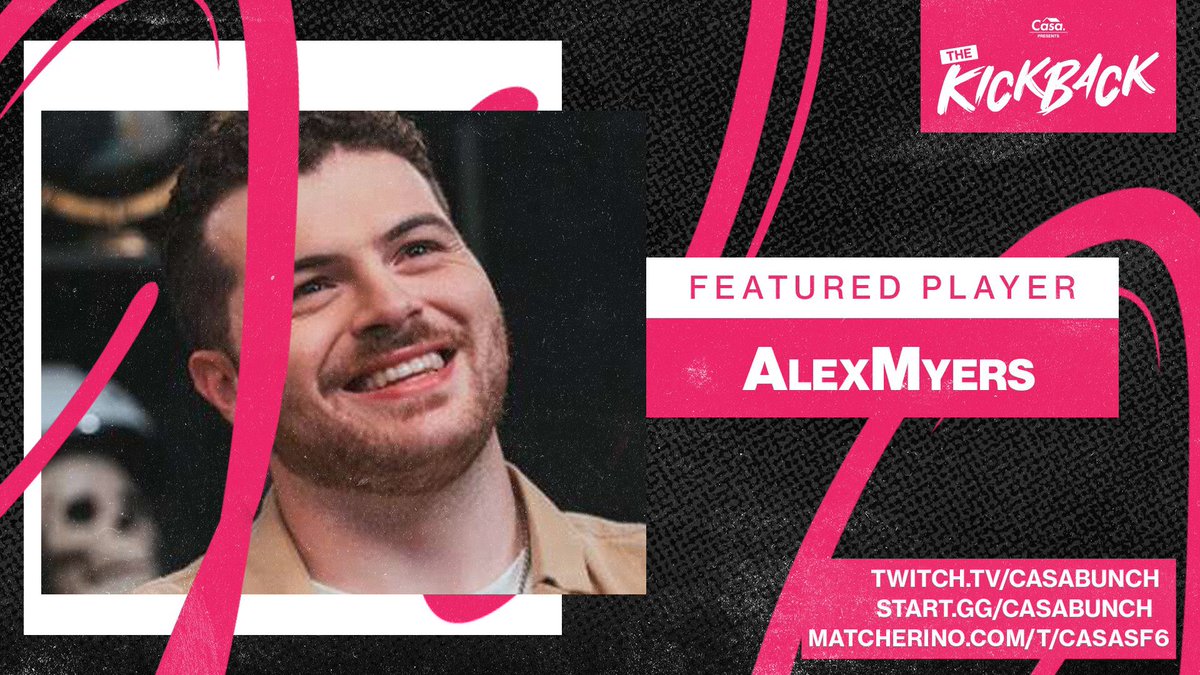 Let’s start the weekend early. 🎉 The KickBack starts now! Get ready for: 🏠 $100 pot bonus in the @matcherino 🕹️ #SF6 ladder format 🧍Featured Player: @AlexMyersFGC ➡️ + More! Sign ups are live until ladder closes and the stream is live! 🔗 👇