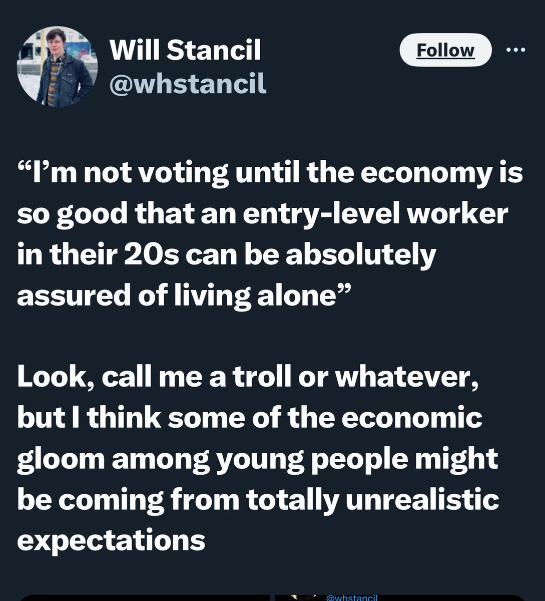 Lol you want your job to provide you with stability? To house you? To clothe you? To feed you? You want your job to allow you the basic functions of a dignified life? You peasant. You dweeb. You unsophisticated rube. Bother me not with your foolish pipe dreams.