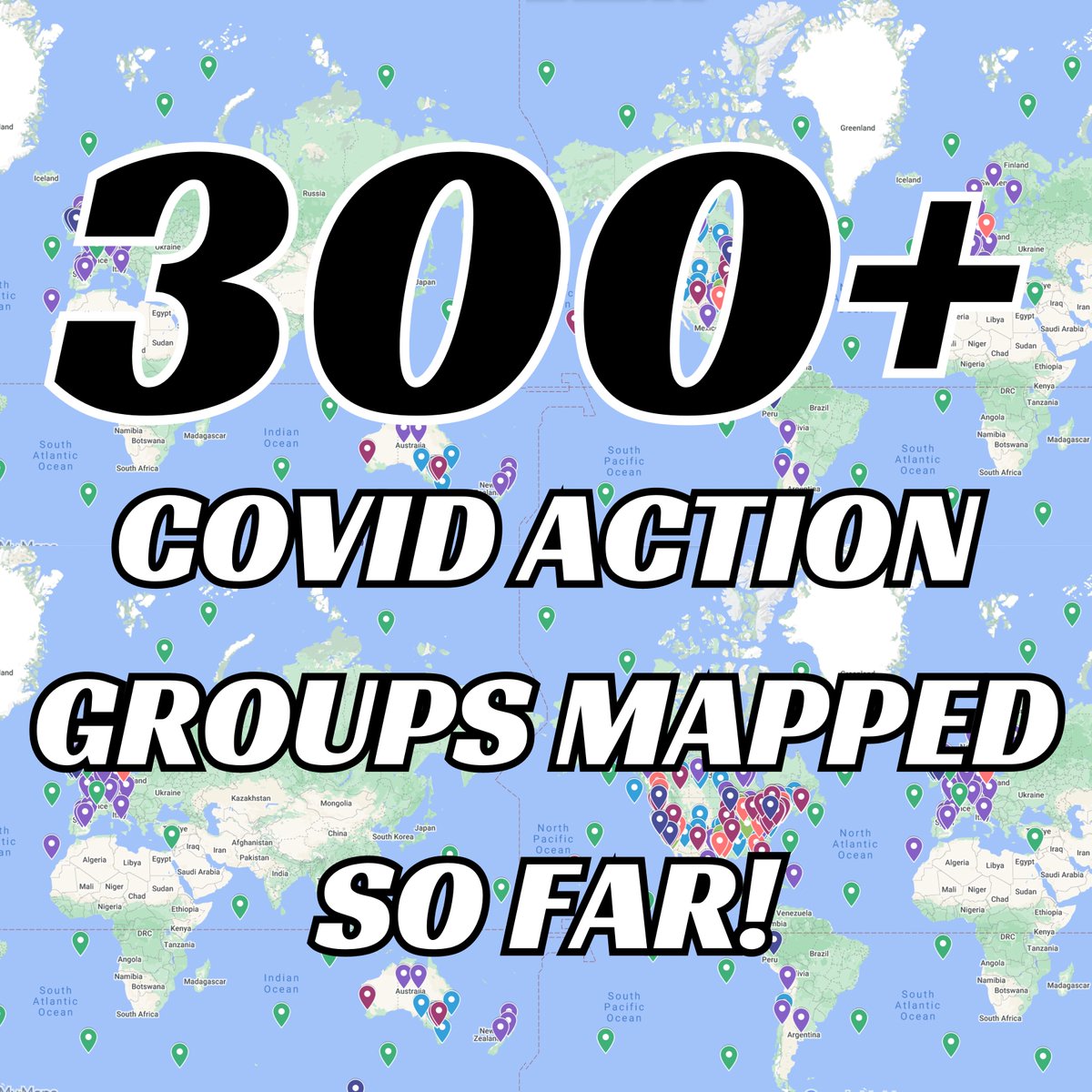 We reached 300 COVID action groups on the map! Check them out at covidactionmap.org, and support your local groups by volunteering your time, donating to their fundraising efforts, and sharing them with your communities.