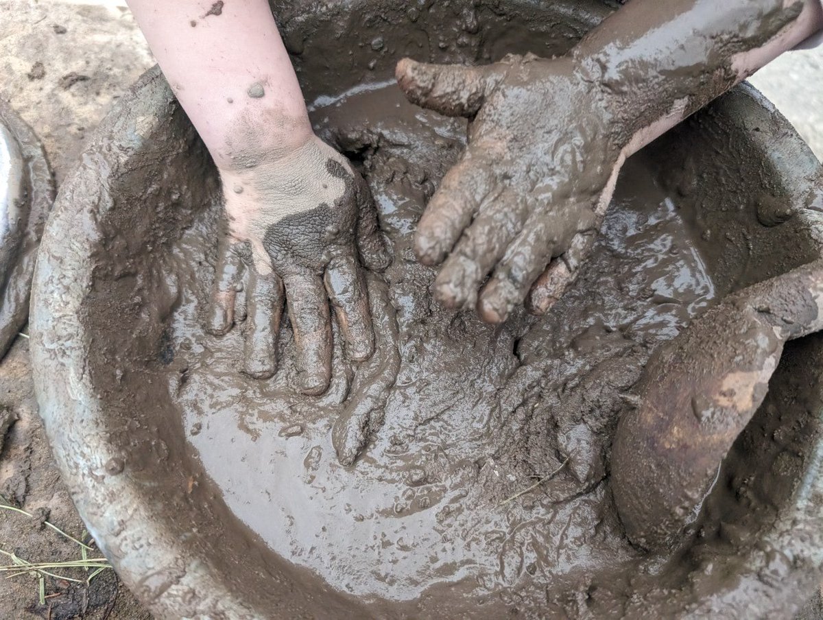 This is #JOY in #Kindergarten! Embracing mud play as part of our day! Best day ever 💚 #selfreg #wellbeing #belonging #socialskills #sensoryplay #language #problemsolving #outdoorlearning