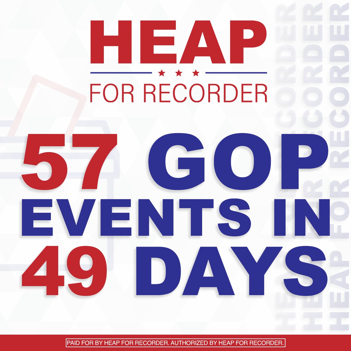 LET'S GOOOO! Republican voters in Maricopa County are ready for change at the Recorder's office! ✅ Restore voter confidence ✅ Follow the law ✅ Respect the voters ✅ End the conflicts of interest ✅ Faster election results Vote JUSTIN HEAP for Recorder on July 30th! 🇺🇸