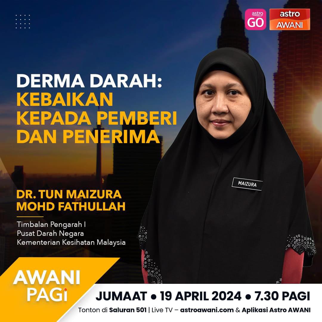 ‼️Derma Darah? Sejauh mana anda tahu mengenai pendermaan darah? Apakah persediaan anda sekiranya ingin menderma darah?Jom saksikan huraian dan penjelasan lanjut oleh Dr. Tun Maizura binti Mohd Fathullah, Timbalan Pengarah I, Pusat Darah Negara, KKM 19 April 2024 | Jumaat | 8.30am