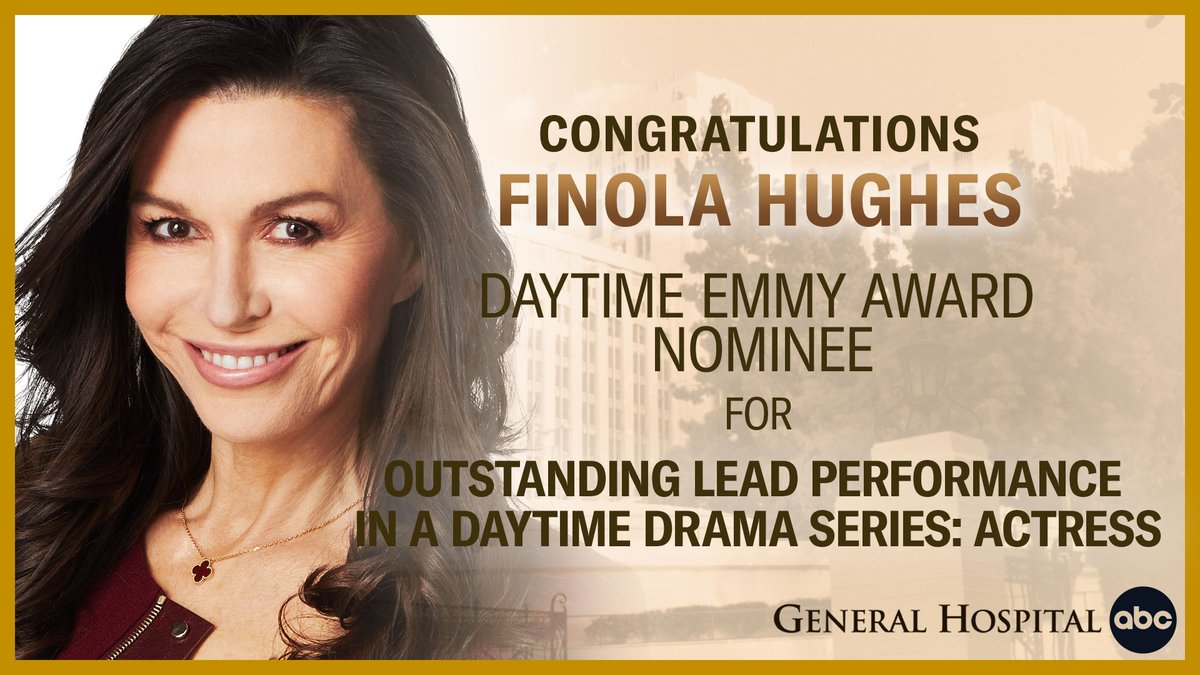 Please help us congratulate @filonahughes on her @DaytimeEmmys Nomination for Outstanding Lead Performance in a Daytime Drama Series: Actress! 👏👏👏 #DaytimeEmmys #GH #GeneralHospital