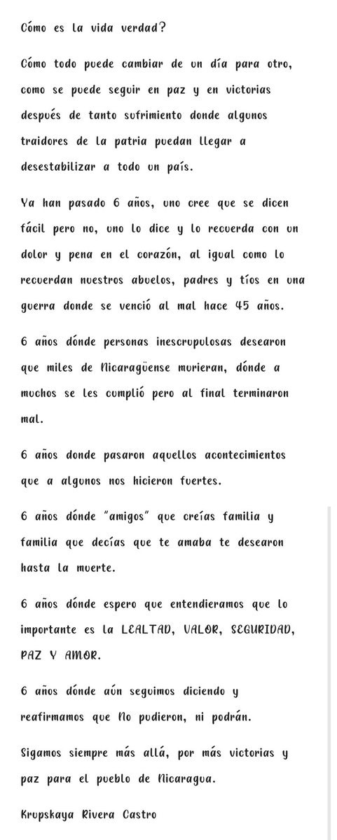 6 años y seguimos siempre más allá en toda #Nicaragua #4519LaPatriaLaRevolución