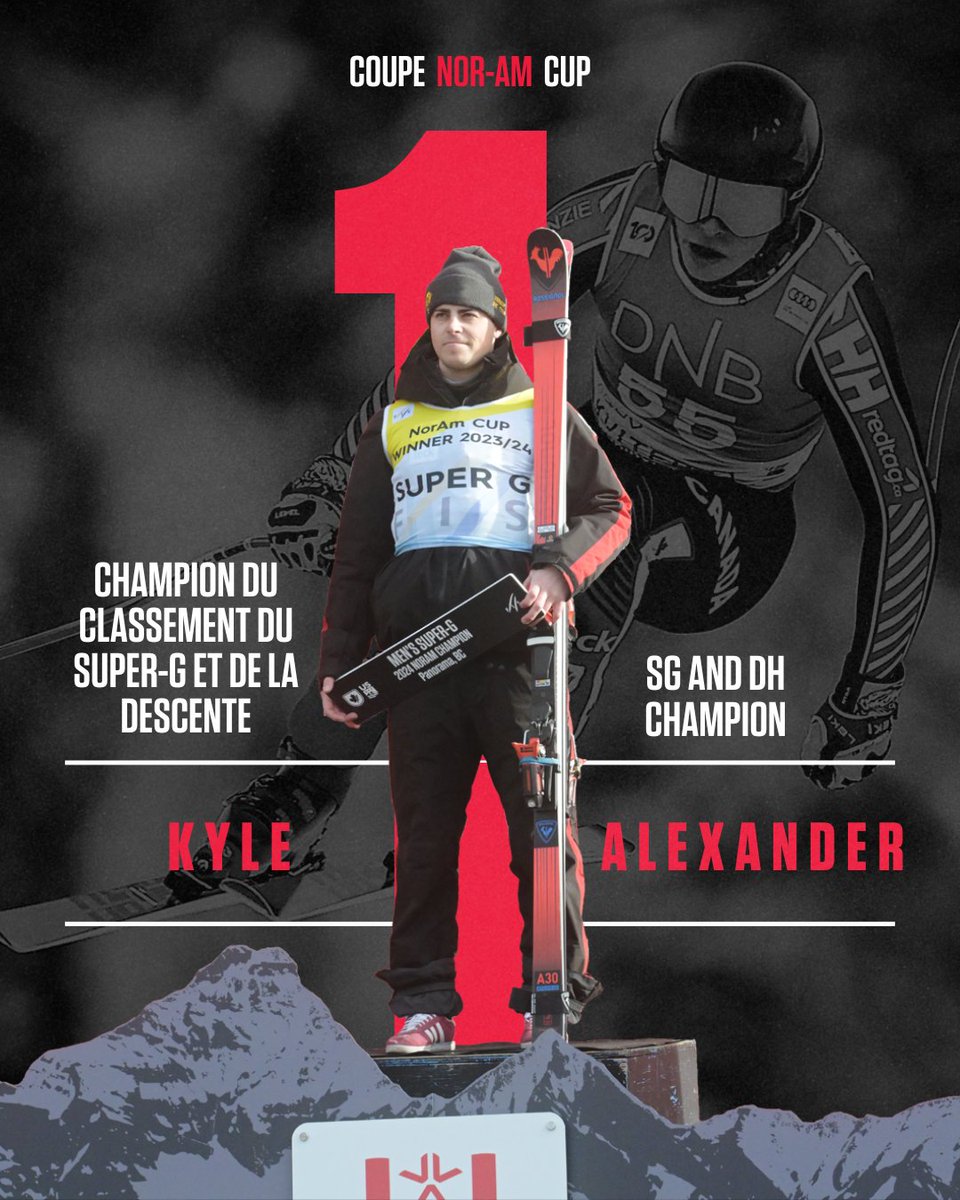 Votre 🇨🇦 de la vitesse 👑 sur le circuit Nor-Am = Kyle Alexander !! En tête dans les deux disciplines, Kyle a remporté son premier titre en descente et son deuxième titre en super-G!