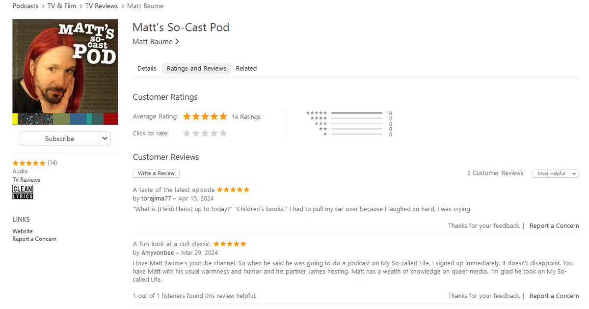 OMG our My-So-Called-Life podcast has UNANIMOUSLY five-star ratings??? Okay then I guess folks like it! Thank you to everyone who's rated & reviewed ... and if you haven't yet, plz head on over and join the five-star reviewer club: podcasts.apple.com/us/podcast/mat…
