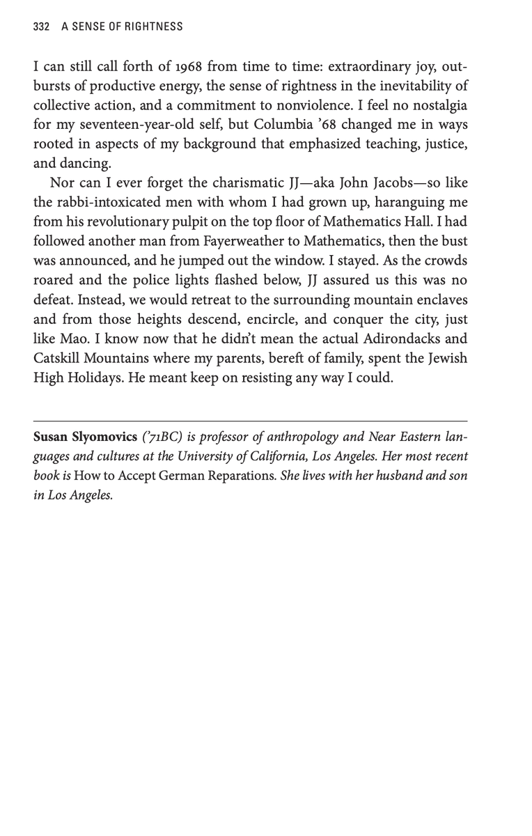 The great anthropologist Susan Slyomovics—known for her study of the Palestinian village of Ein Houd—on being arrested as a seventeen-year-old Barnard student in 1968.