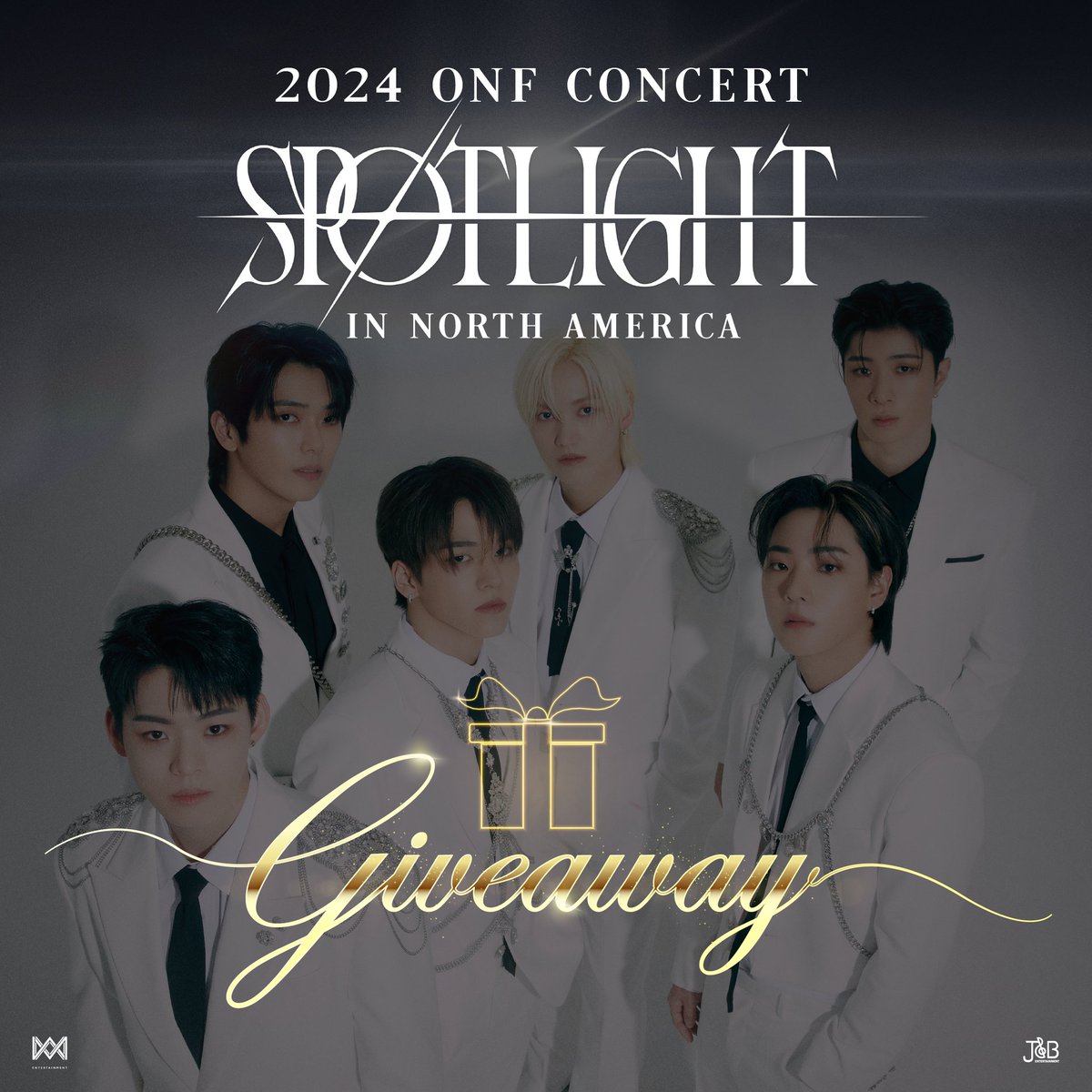 JNBCANADA's tweet photo. 🎁  GIVEAWAY 🎁 
🎉 J&B Entertainment is thrilled to announce our first-ever concert in the USA! 🎉

To celebrate the launch of the ONF North American Tour, we're hosting a special giveaway event with one lucky winner selected from each city! 
NYC, Chicago, Atlanta, Dallas, Denver and LA

🌟 Incredible prizes await the winners!
- 1 PLATINUM ticket 🎟 
-a SOLO PHOTO with the whole group 🤳 
-a T-SHIRT signed by all 6 members 👕 
 - 2 GA tickets to bring 2 friends to the concert  🎫 
-a special J&B Invitation Gift. 🎁

Participating is easy:
1️⃣ Tag 3 or more friends @JNBCANADA. Don't forget to include #ByeMyMonster and the name of the city you're planning on attending. The more tags, the higher your chances of winning!
2️⃣ Share this post to spread the word and increase your chances of winning (post must be public).

⏰ Event ends 2024/05/05 @12PM (EST) 
📣 Winners will be announced 2024/05/08 @3PM (EST) 
🏆 1 lucky winner will be announced for each city (IG or X) 
📣 The winner cannot transfer the ticket and cannot be resold to others. (Winners must provide ID for verification purposes.) 

Thank you for your participation! 🎁✨ 

📌 PLATINUM ticket sales for the ONF North American Tour will begin at 11am on May 11th. (EST)
https://t.co/LTKLbHWALd

ONF Official M/V (BYE MY MONSTER) click comment 
https://t.co/jLjT9vtgWC

#JnBEntertainment #ONFNorthAmericanTour #ByeMyMonster #Giveaway #WinnerAnnouncement #EpicPrizes
