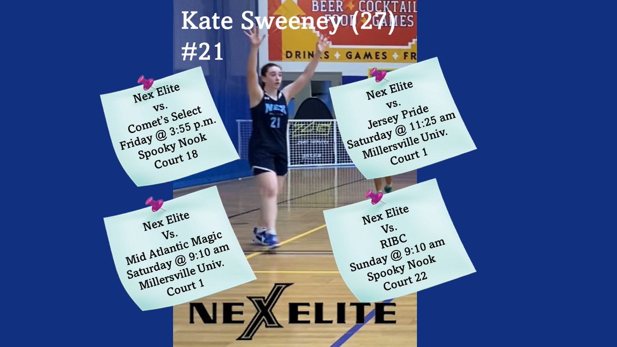 Here is my schedule for Live! at the Nook tournament this weekend. Can't wait to get back on the court with my team!