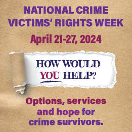 Join in the conversation and let's show solidarity this National Crime Victims’ Rights Week. Together, we can explore ways to offer hope and services to survivors of crimes. April 21–27, 2024 - be a part of the solution. @OJPOVC #NCVRW2024 #victimservices ovc.ojp.gov/ncvrw2024