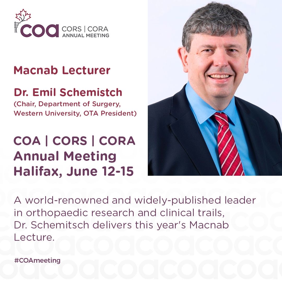 We are pleased to welcome back two COA Past Presidents as guest lecturers at the upcoming Annual Meeting being held in Halifax from June 12-15!

Dr. Kevin Orrell (Interim Associate Dean, Cape Breton Medical School) brings a wealth of experience from his practice and leadership