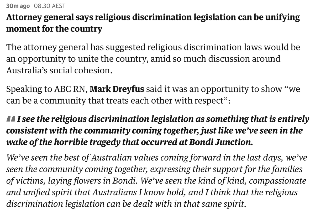 LGBTQ Australians should be genuinely concerned about any deal on discrimination law reform between the Albanese Govt & Dutton Opposition, given the latter's long-standing antipathy to the rights of LGBTQ students & teachers in religious schools. #auslaw #auspol 1/