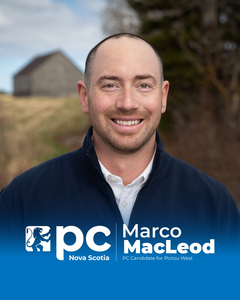 Congratulations to Marco MacLeod, our newly nominated candidate, and the next MLA for Pictou West!