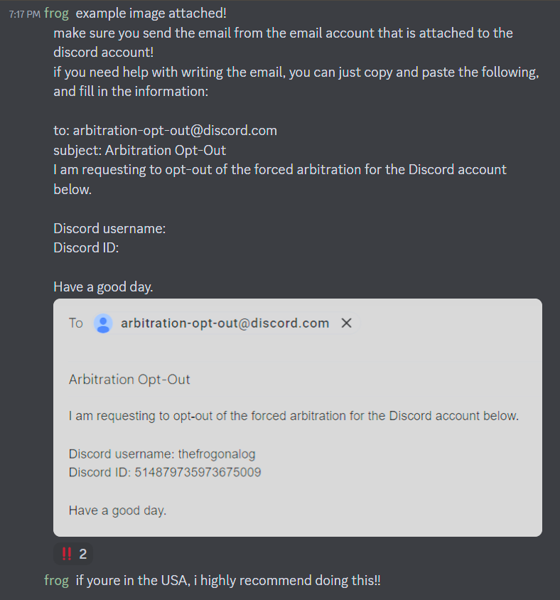 IMPORTANT FOR EVERYONE USING DISCORD IN USA!! (copy and paste-able, and how to find your discord ID in thread!)