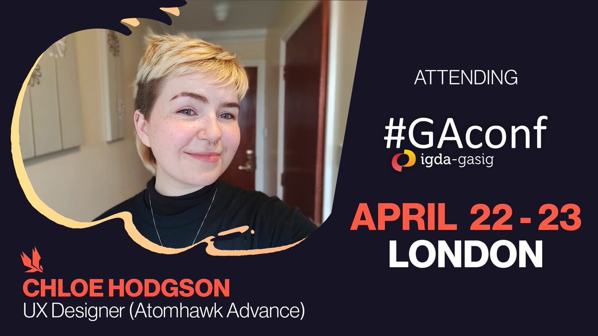 See you at @ga_conf next week! Chloe from Atomhawk Advance will be in attendance for talks and networking exploring accessibility for disabled gamers, hosted by IGDA'S accessibility SIG. If you see us, come and say hi! Registration & schedule at gaconf.com