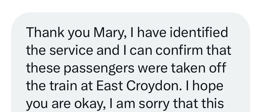 Fair play to Thameslink for an update on this