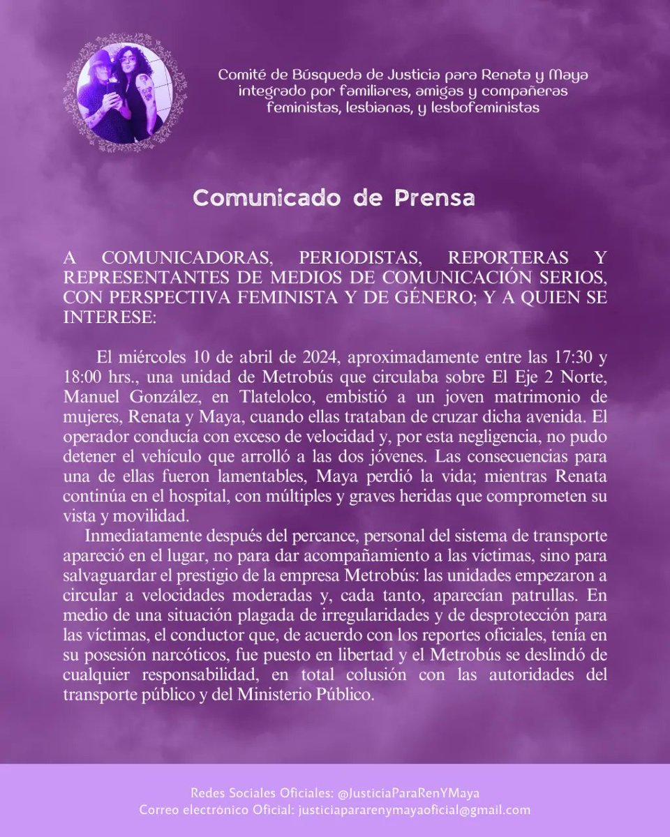 MagosNava's tweet photo. Un colectivo de compañeras está buscando #JusticiaparaMayayRenata. Que se hagan responsables y cubran lo gastos de la familia y recuperación de Renata y se capacite a conductores, señalización eficiente y respeto a #Peatones y peatonas en los espacios públicos. 

#MayayRen #CDMX https://t.co/1fl9YtLM7S