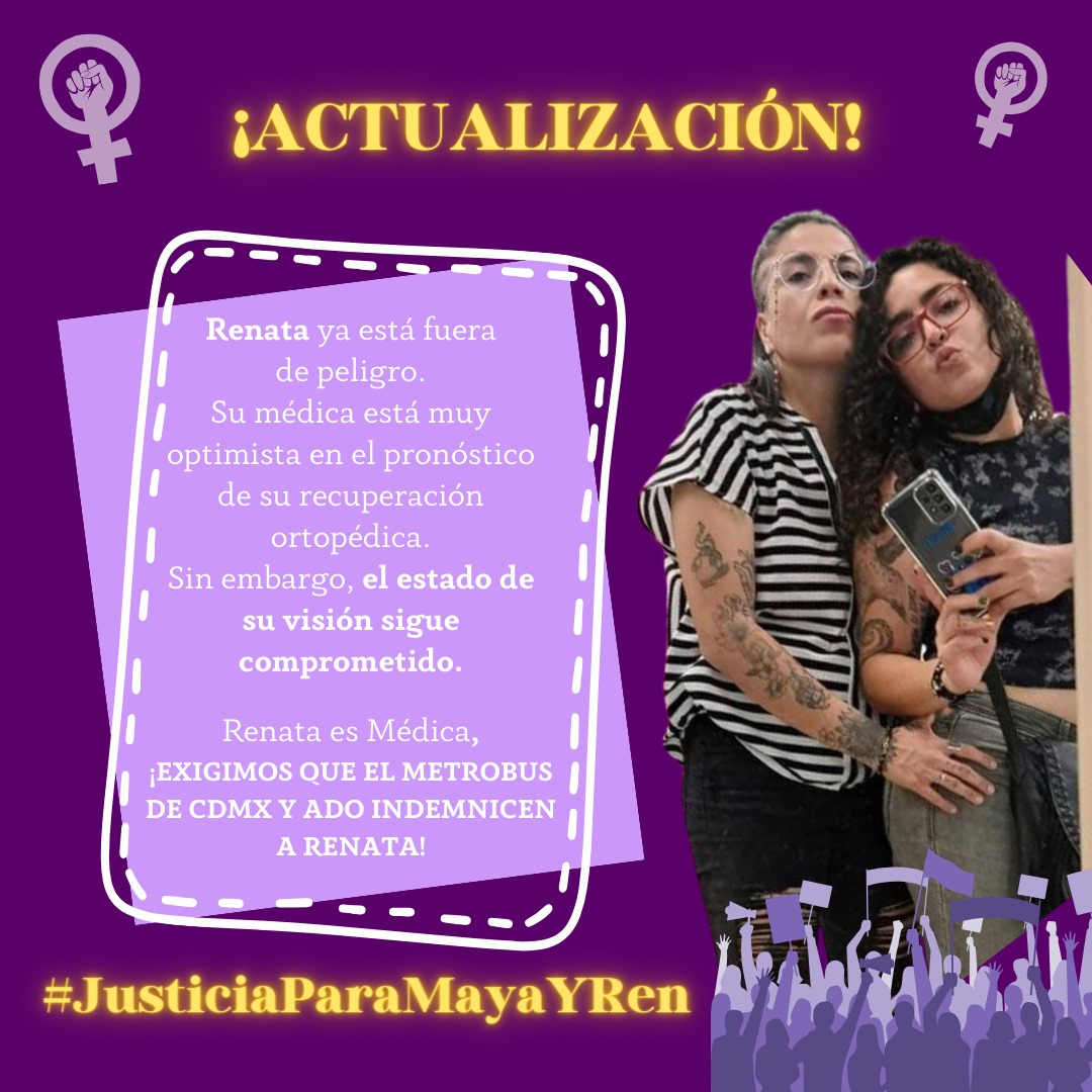 MagosNava's tweet photo. Un colectivo de compañeras está buscando #JusticiaparaMayayRenata. Que se hagan responsables y cubran lo gastos de la familia y recuperación de Renata y se capacite a conductores, señalización eficiente y respeto a #Peatones y peatonas en los espacios públicos. 

#MayayRen #CDMX https://t.co/1fl9YtLM7S