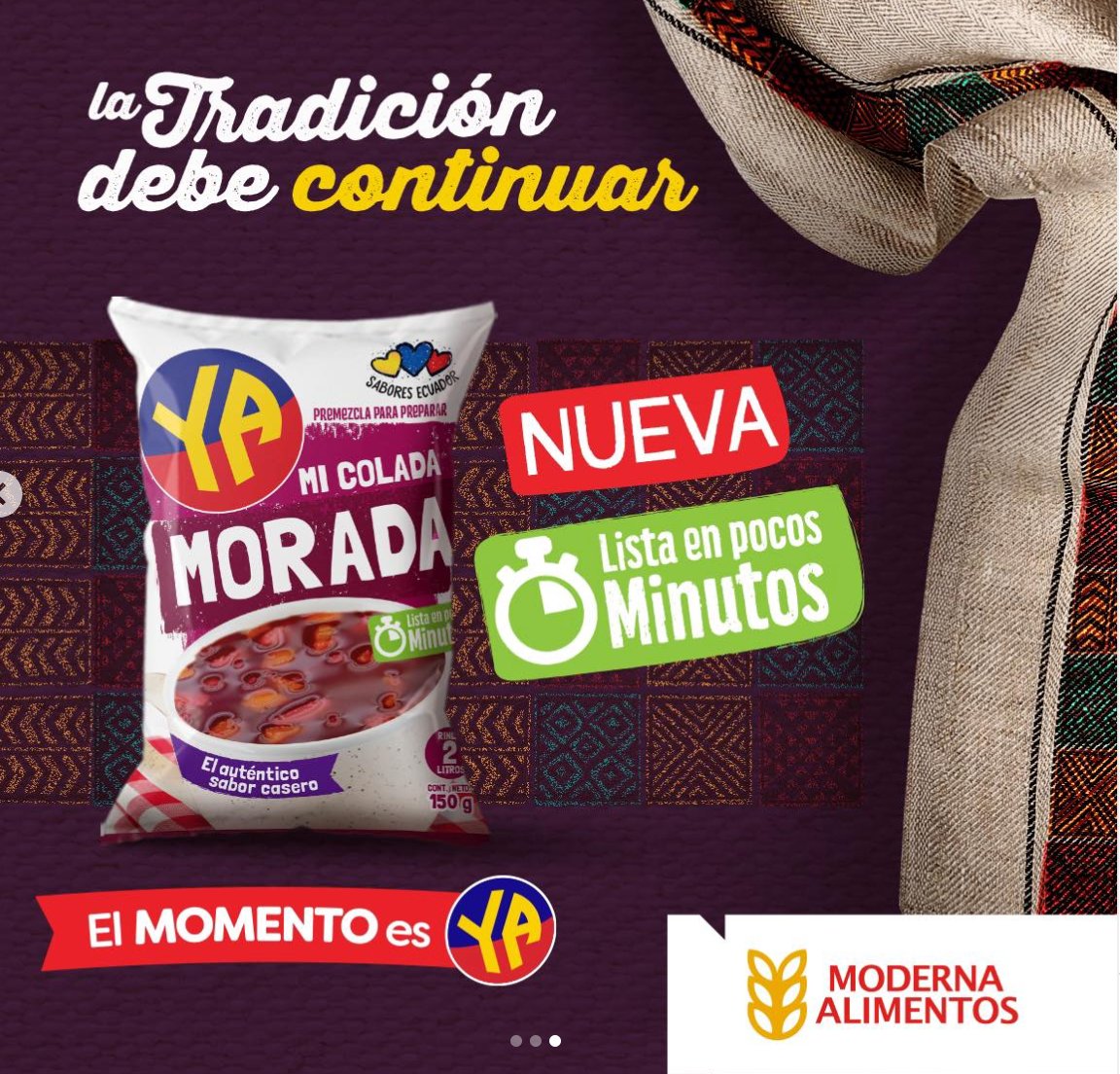 ontaneda_ferri's tweet photo. @PaolaMKT La colada morada es una bebida ancestral ecuatoriana que representa su cultura e identidad, además es un elemento simbólico en el Día de los Difuntos. Moderna Alimentos también buscó mantener viva la tradición de esta bebida y también lanzó su nueva premezcla. #CConsumidorUSFQ https://t.co/Qvl2huzFtS