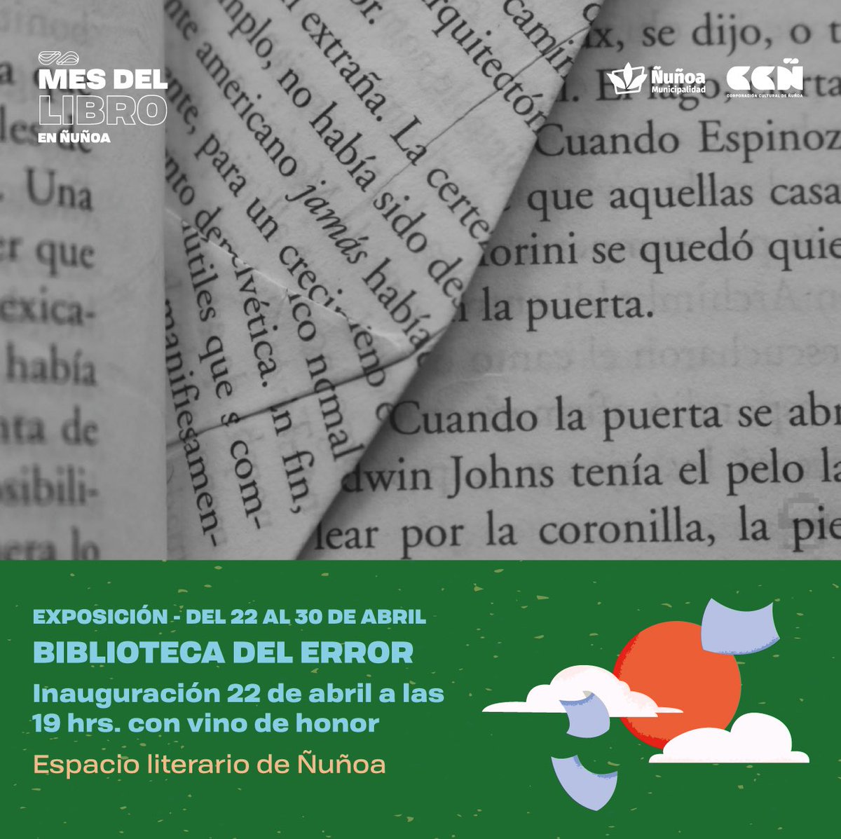 📖 Como parte del #MesDelLibro en #Ñuñoa, te invitamos a la inauguración de la exposición “La Biblioteca del Error”.

🔖  Este proyecto busca recopilar y dar valor a publicaciones que presentan distintos tipos de errores (diseño, impresión, encuadernación, edición, entre otros).