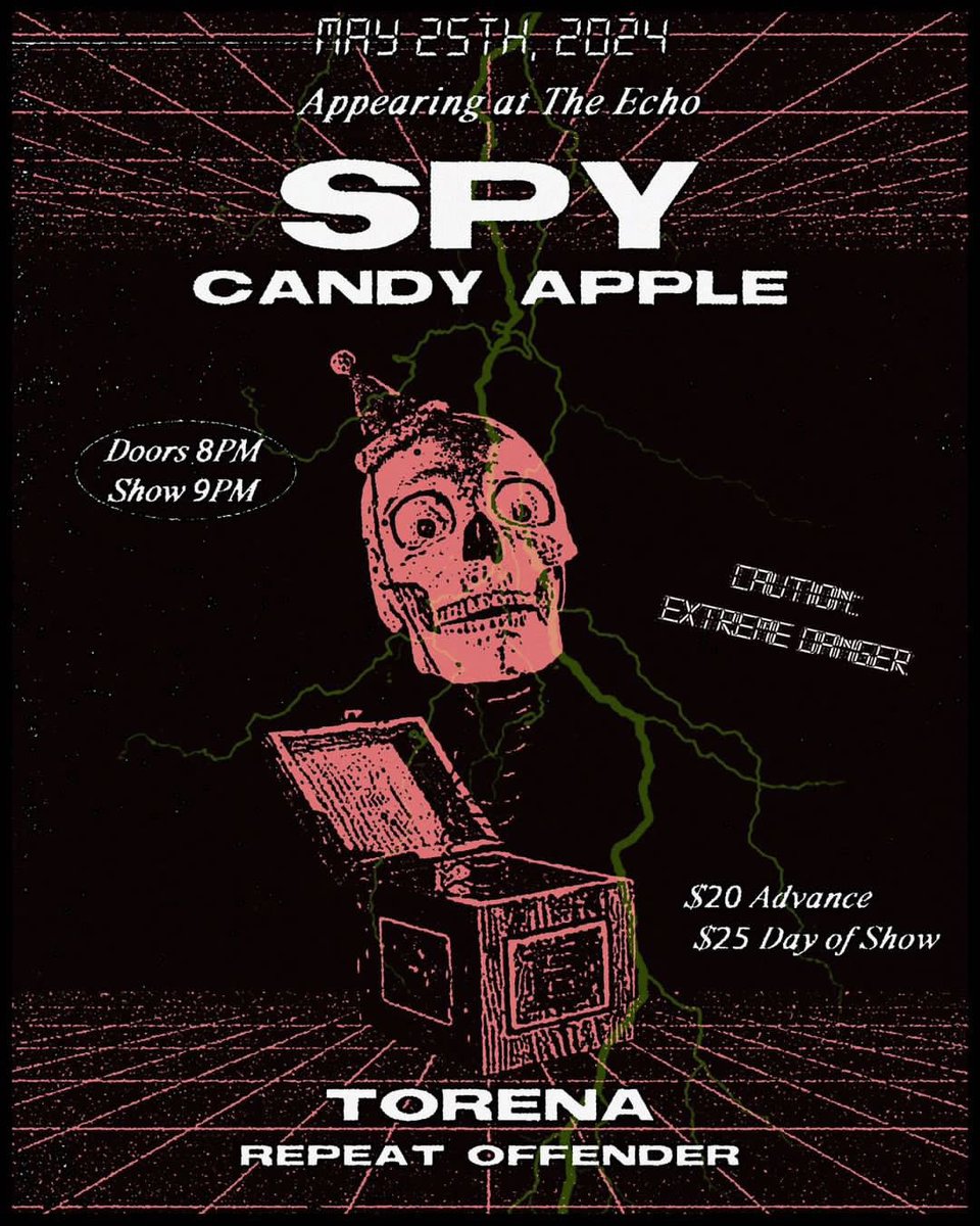 SPY_worldwide's tweet photo. LOS ANGELES we got a killer lineup we are very excited for MAY 25th at The Echo - Candy Apple, Torena, Repeat Offender don’t miss this show https://t.co/0oYc9W99O3