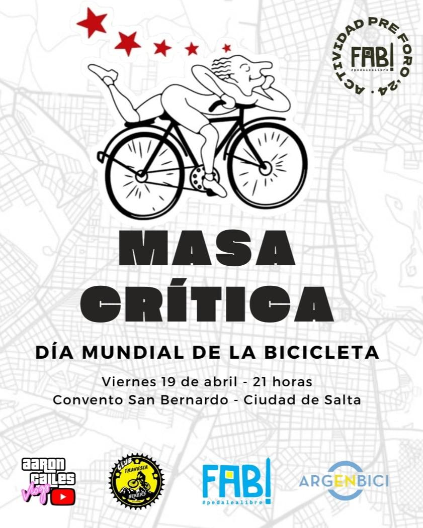 En Salta también se festeja el #DiaMundialDeLaBicicleta con Masa Crítica pedaleando desde las 21 horas y partiendo desde El Convento San Bernardo - Ciudad de Salta