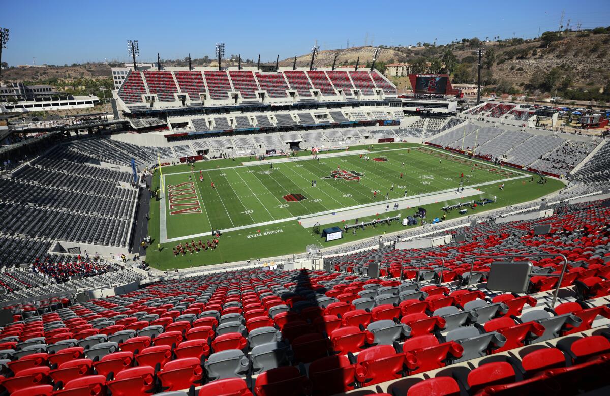 What's the first thing You're going to do when you enter inside @SnapdragonStdm this Saturday for the @AztecFB Showcase?🤔⚫️🔴🔥🏈