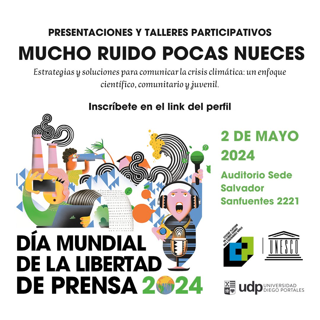 📌 La Plataforma Ciudadana sobre Cambio Climático y un Mundo Sostenible y la UDP organizarán un taller como parte de la conferencia central de la UNESCO para celebrar el 31º #DíaMundialDeLaLibertadDePrensa 🔴Inscríbete aquí forms.gle/uYK14HhFQwW2LK…