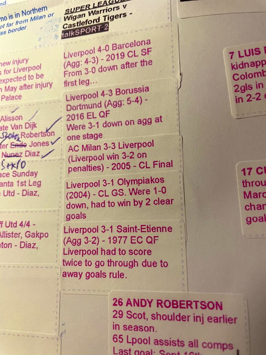 Liverpool of course have previous form when it comes to great European comebacks. Can they do it from 3-0 down at Atalanta tonight? Commentary @talkSPORT with @TheDeanAshton and I to come!