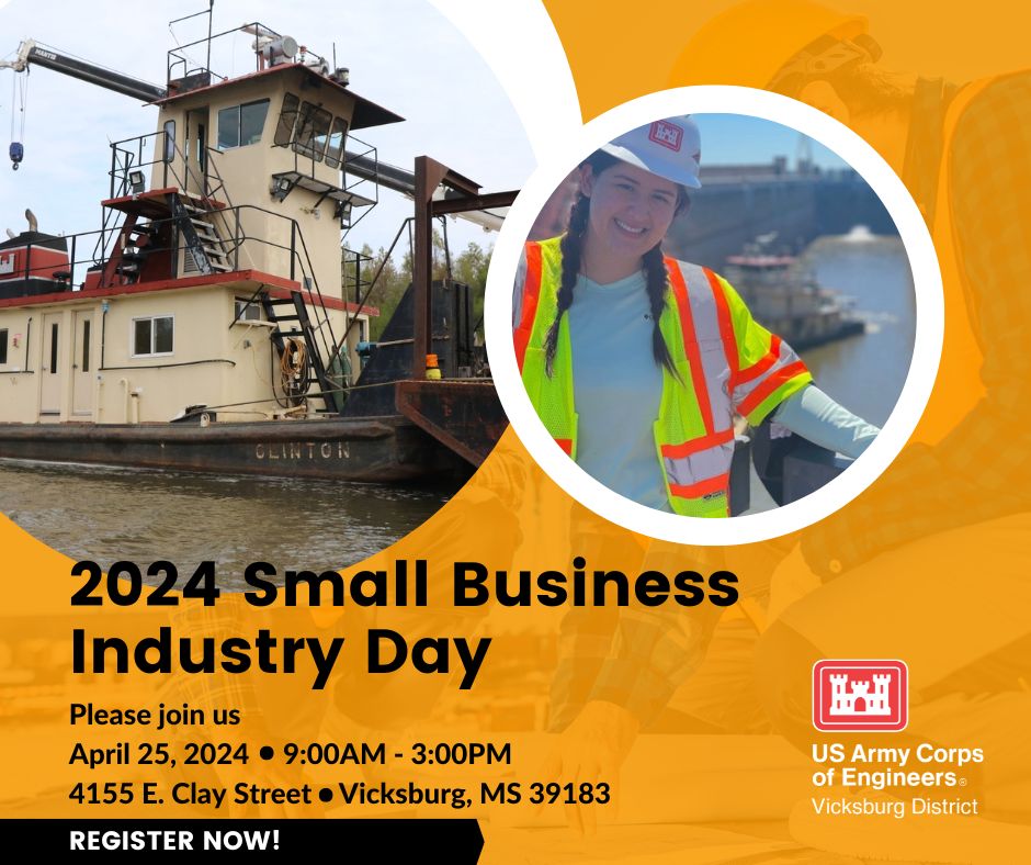 Register now to attend our annual Small Business Industry Day April 25 - 9am - 4155 Clay Street - Vicksburg, MS ow.ly/Hhyv50R58CB