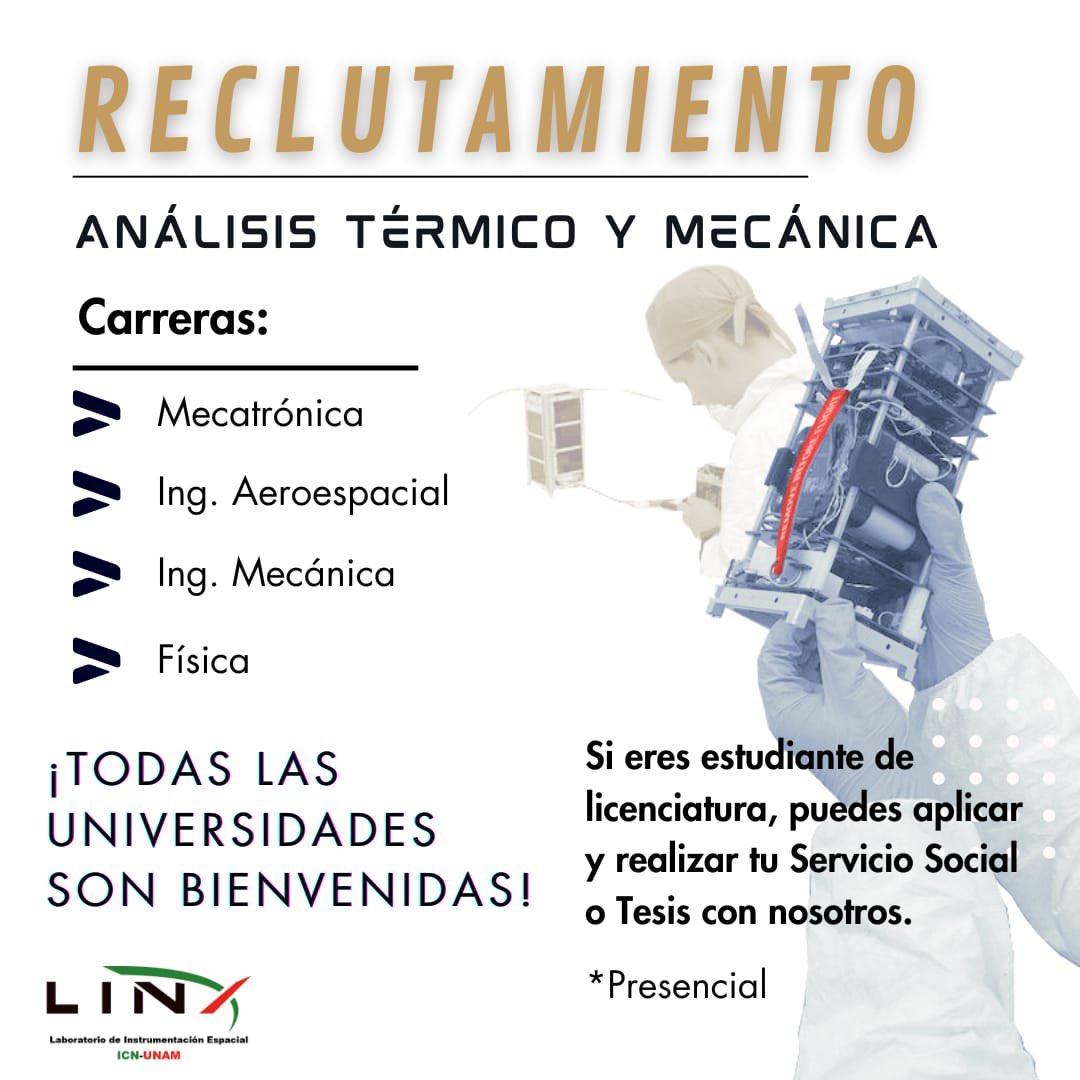 icnunam's tweet photo. ¡#Linx está buscando talento!

Realiza tu servicio social en nuestro laboratorio en el que ya está preparando #Colmena2 🐝🤖🌛

Aquí puedes encontrar toda la información👇

https://t.co/bW5yop7qFk https://t.co/fmLbqsucSQ