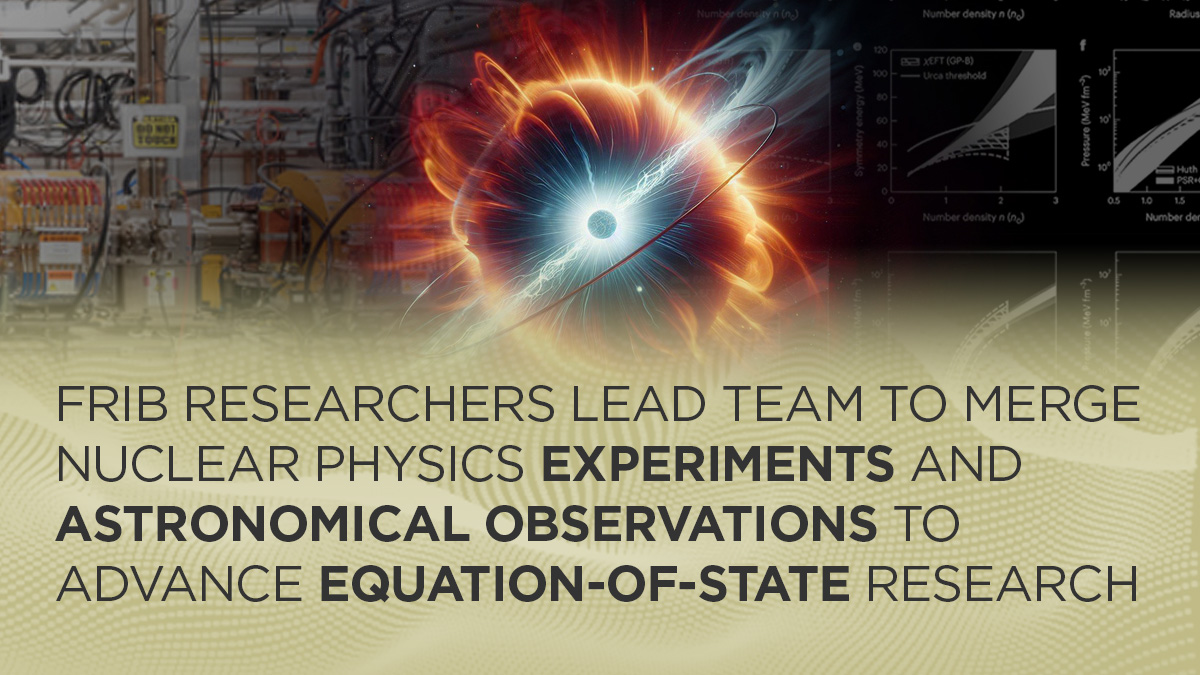 Using experimental data and neutron star observations, a team of #FRIB researchers calculated a comprehensive equation of state for nuclear matter under a wide range of extreme conditions. The team published its findings in @NatureAstronomy. Read more: spr.ly/6019bM9cd