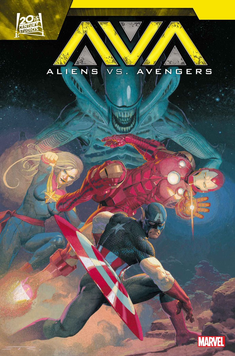 Extraterrestrials face off against Earth’s Mightiest Heroes in a battle for the ages! ‘Aliens vs. Avengers’ #1, from Jonathan Hickman and Esad Ribić, soars onto shelves July 24: spr.ly/6016bMLOu