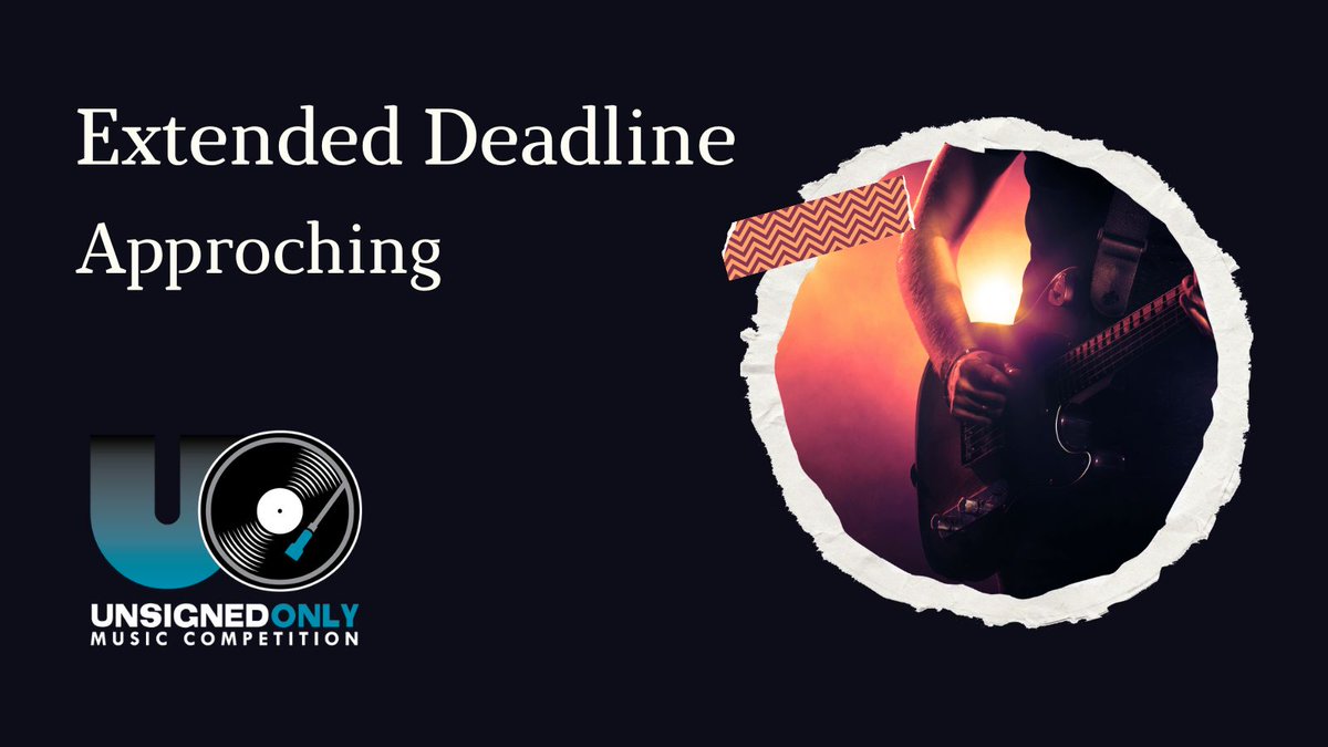 Don't forget! Submit your entries now before the extended deadline expires. Enter at buff.ly/3XcCXUY 
#indiebands #indieartists #indiemusicians #artists #unsignedonly #newmusic #songs #indiemusic #DeadlineReminder