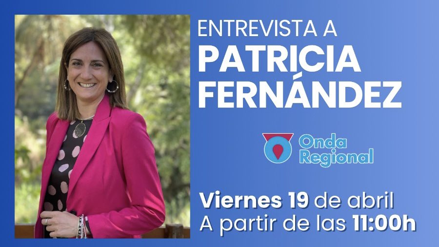 Mañana, el programa @PlazaPublicaORM entrevista, en directo, a @Patriciaflopez . 🕰️ 11.00 horas 📻 @ORMurcia 🔗 orm.es/directo/orm/