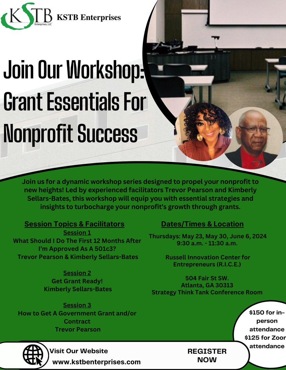 Don't miss out on this invaluable opportunity to turbocharge your nonprofit's growth!  Register now at: shop.kstbenterprises.com/product/grant-…

 #NonprofitWorkshop #GrantFunding #NonprofitGrowth #Empowerment #NonprofitLeaders #MakeADifference