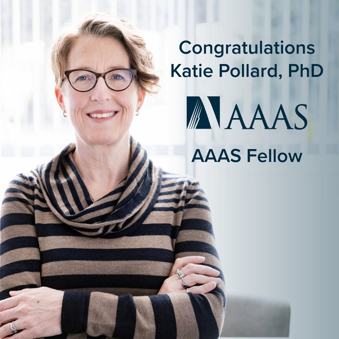 Katie Pollard has been named a lifetime @aaas Fellow for her pioneering work in computational biology, bioinformatics, and genomics. Read more about the award and Pollard's career on our website 👉 bit.ly/3UnwMgY