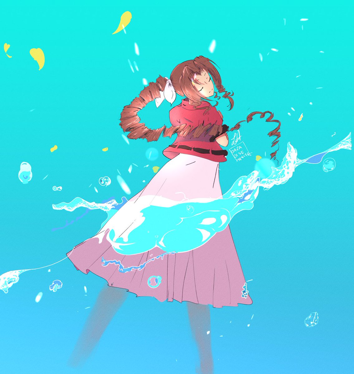 エアリス・ゲインズブール 「I'll Be Going Now. I'll Come Back When I」|lia🧸illustrator looking for workのイラスト
