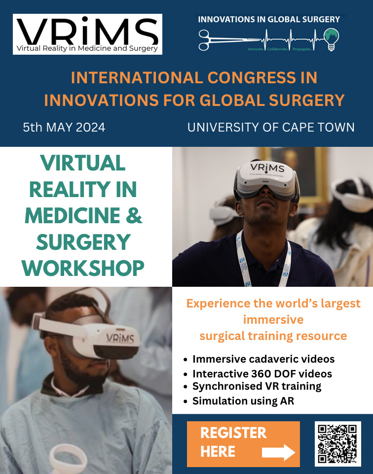 💡Workshop: #VirtualReality in Medicine and Surgery. @VRIMS_Lab will be bringing immersive surgical training to ICIGS 2024! Attendees can look forward to a unique hands-on VR experience. Hosted by Prof @jagdhanda1 Dr @VijnaB and Dr @JohnnyPhilomen @InnovGlobSurg #GlobalSurgery