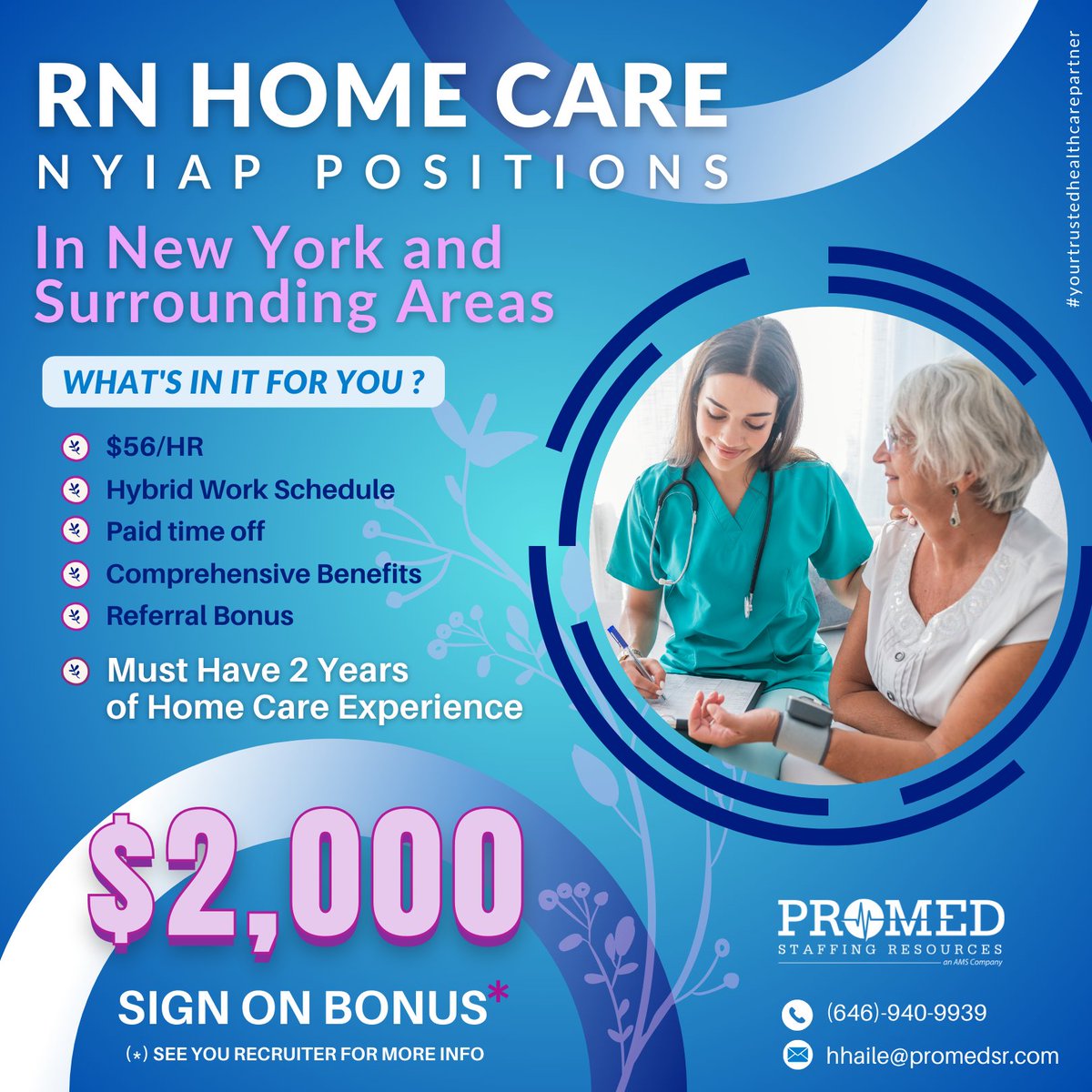 Reach out to us at hhaile@promedsr.com or dial (646) 940-9939, and remember to inquire about our enticing $2,000 sign-on #bonus!

#promedsr #promed #uasassessment #assessmentnurses #nursejobsinnyc #nurseinnyc #nycjobs #staffingagency #maximus #visitingnurse #nursingagency