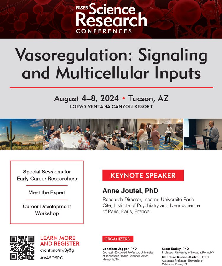 This is going to be an outstanding conference. Register today and come and join us in Tucson, Arizona in August 2024.  
web.cvent.com/event/efa86d30…
#VASOSRC
@FASEBorg
@jjaggar
@vesselman
@MNCline