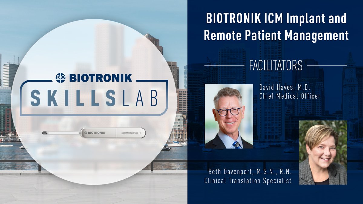 At #HRS2024, we are hosting a Skills Lab Friday, May 17th! Join our facilitators, @DavidHayesMD and @BethBdavensport, for a hands-on session of best practices for implantation and remote patient management of BIOTRONIK ICMs.

Learn more: ow.ly/KpsN50RiZ7g

#BIOTRONIKCares